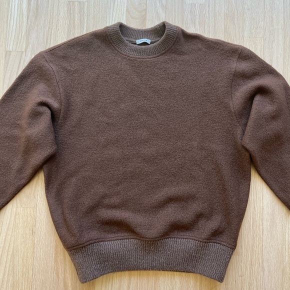 System Homme Brown Wool Crewneck Sweater - Size 46 (XS) - Oversized Fit - Picture 6 of 9